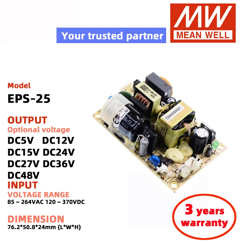 MEAN WELL EPS-25-24 EPS-25-12 EPS-25-15 EPS-25-48 EPS-25-27 Meanwell Switching Power Supply DC Power