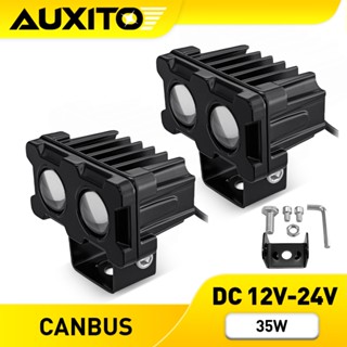 AUXITO 2PC ไฟทำงาน LED สีขาวอมเบอร์  ไฟสปอตสำหรับ ATV SUV รถ…