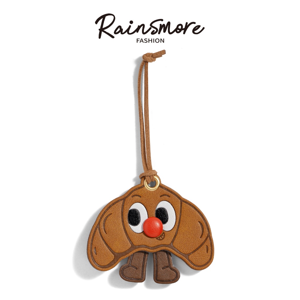 RAINSMORE-จี้กระเป๋า จี้กระเป๋านักเรียน ตุ๊กตาการ์ตูนลายโทสต์ ครัวสซอง เนื้อหนัง น่ารัก สไตล์สร้างสรรค์