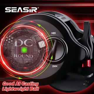 กลองรีล DC-ROUND จาก SEASIR ทำจากทองเหลือง เกียร์ทนทานต่อน้ำเค็م เหมาะสำหรับการพายระยะไกลและตกปลาในน้ำจืดและน้ำเค็ม น้ำหนักเบาเพียง 164g