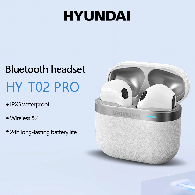 Hyundai HY-T02 Pro หูฟังบลูทูธ IPX5 กันน้ําอัจฉริยะตัดเสียงรบกวนอายุการใช้งานแบตเตอรี่สูงสุด 24 ชั่วโมงไร้สาย 5.3