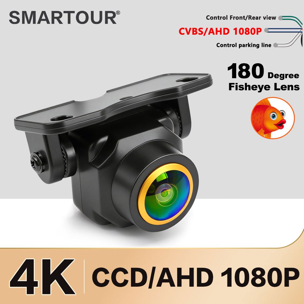 AHD1080P Full HD Night Vision กล้องสํารองดูด้านหลังและด้านหน้ารถยนต์ 180° กล้องถอยหลังรถยนต์เลนส์ Fisheye VehicleCar