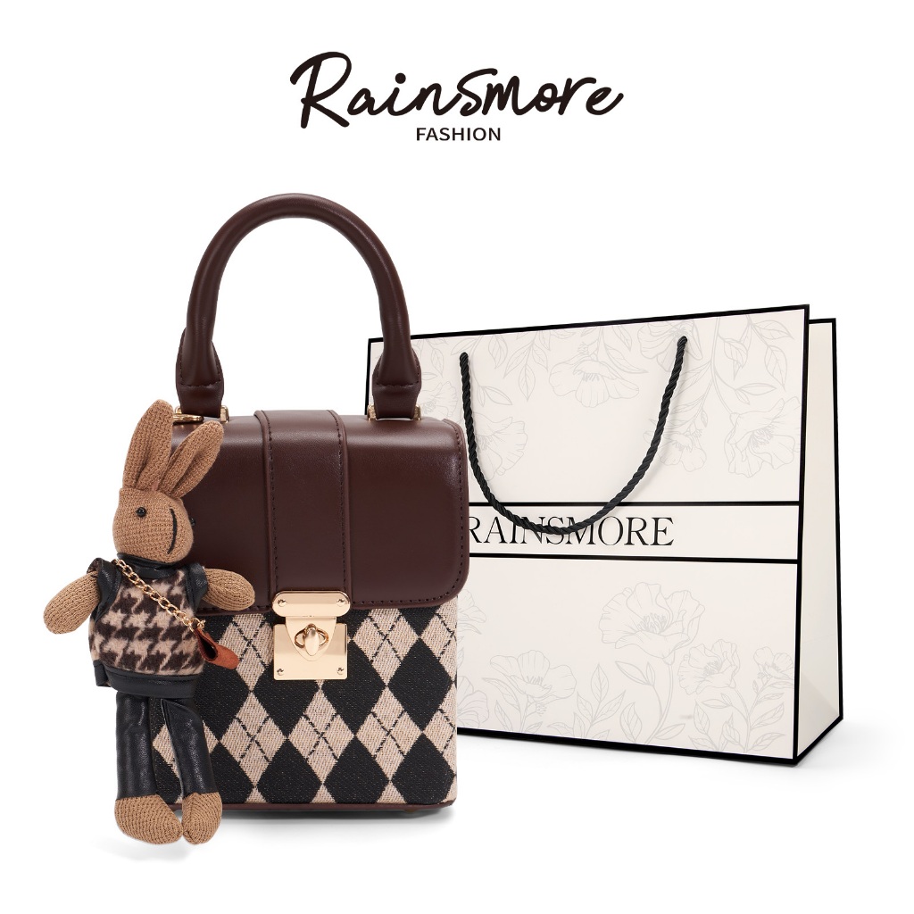 RAINSMORE กระเป๋าสะพายข้างผู้หญิง 2026 | French Niche Design พวงกุญแจห้อยกระเป๋า กระเป๋าสตางค์ผู้หญิ