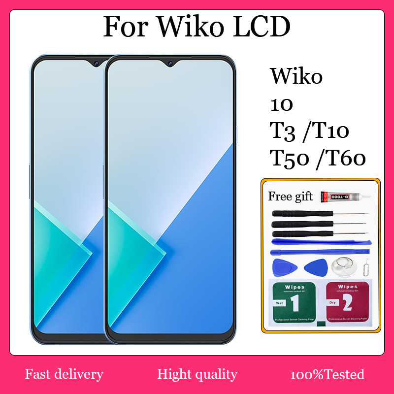 ต้นฉบับสําหรับ Wiko 10 / Wiko T3 / T10 / T50 / T60 จอแสดงผล LCD หน้าจอสัมผัสเปลี่ยน