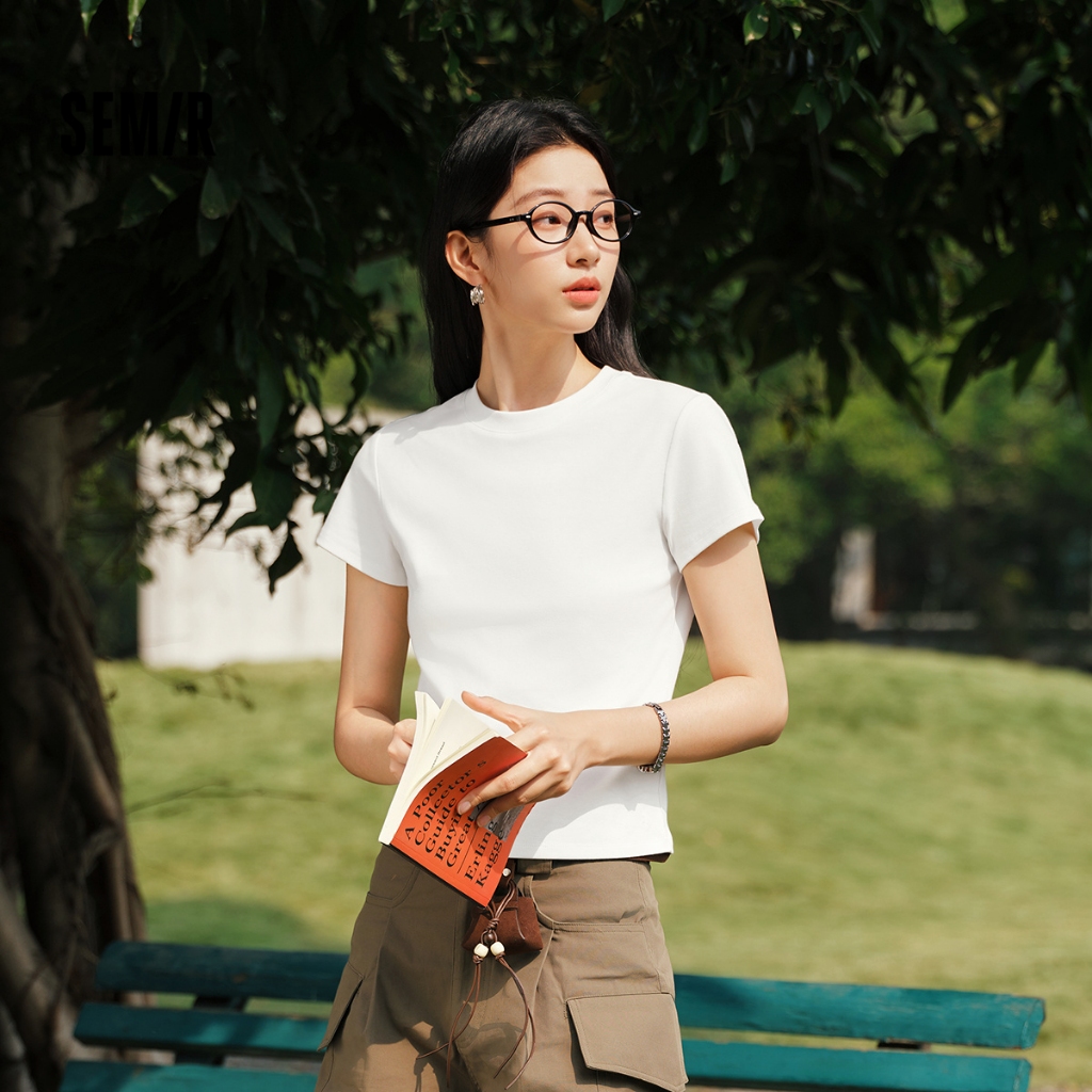 เซมีร์ แขนสั้น สไตล์มินิมอล สำหรับผู้หญิงในฤดูร้อน