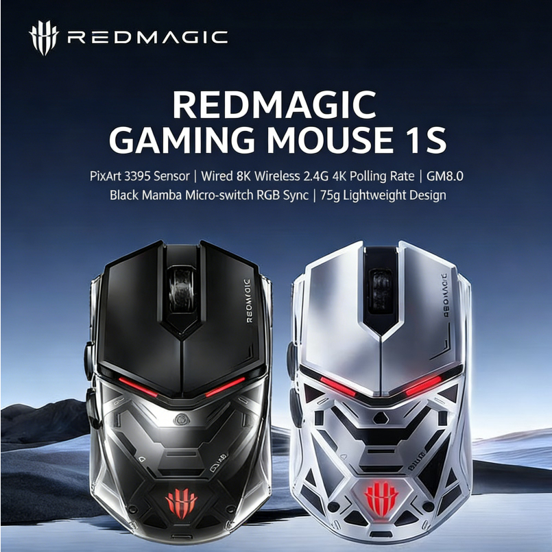 Nubia RedMagic Gaming Mouse GS001S Ergonomic Esports Mouse แบบมีสาย/ไร้สาย/Bluetooth การสอบจําลองที่