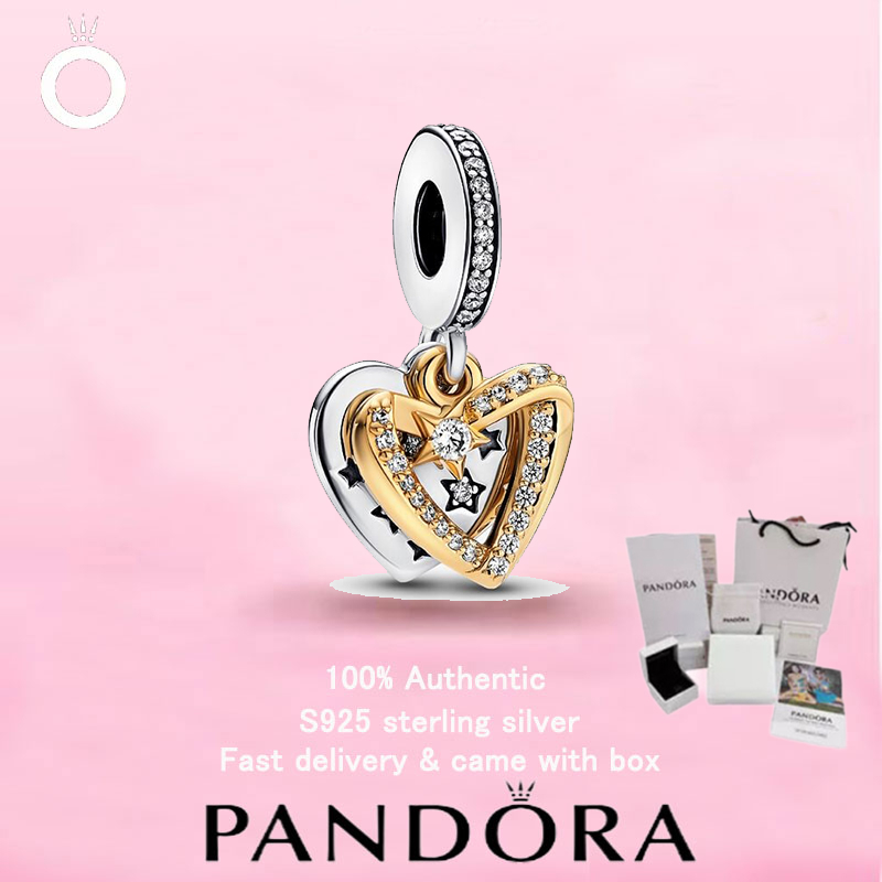(149)ใหม่ PANDORA S925 เครื่องประดับเงินสเตอร์ลิงของขวัญวันวาเลนไทน์ Top Choice Heart-shaped Star Ch