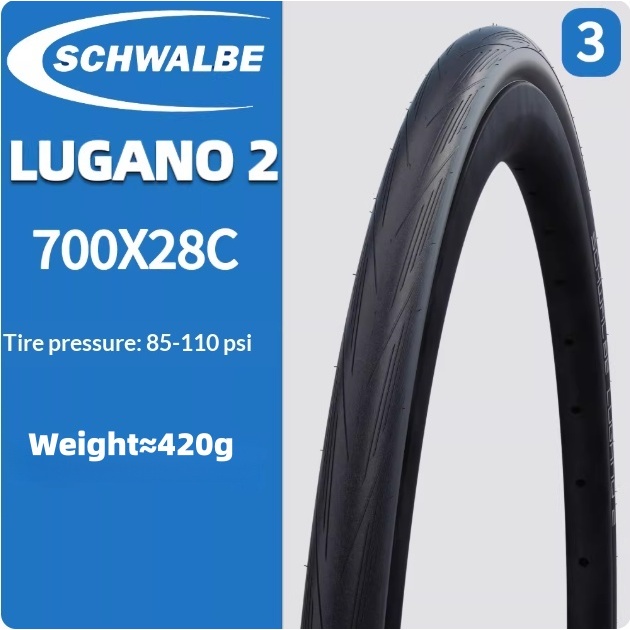 SCHWALBE LUGANO2 700*28c ยางจักรยานเสือหมอบ