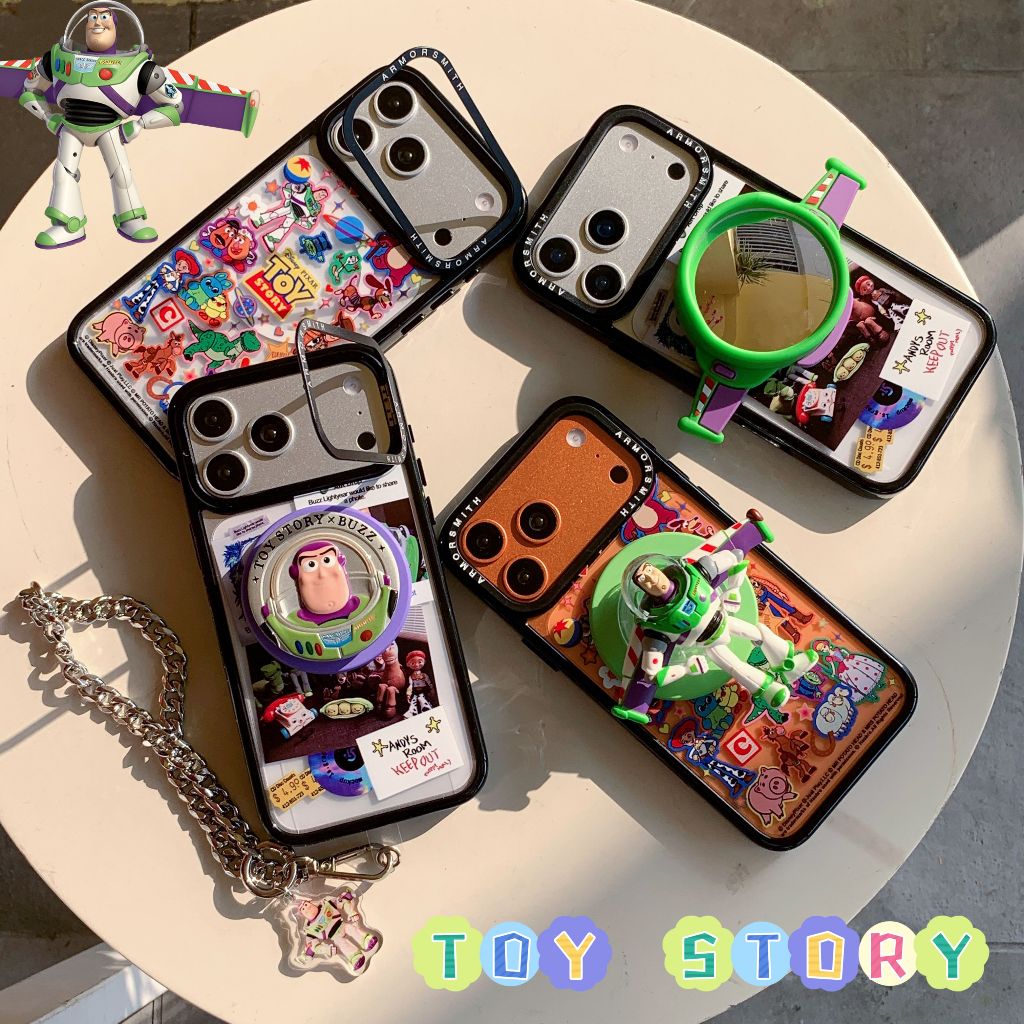 การออกแบบแฟชั่นใหม่Toy Story TPUพร้อมสร้อยข้อมือสําหรับIPhone 17 Pro Max 16 15 14 Plus PCทนทานAnti-Dropปกป้องฝาครอบโทรศัพท์