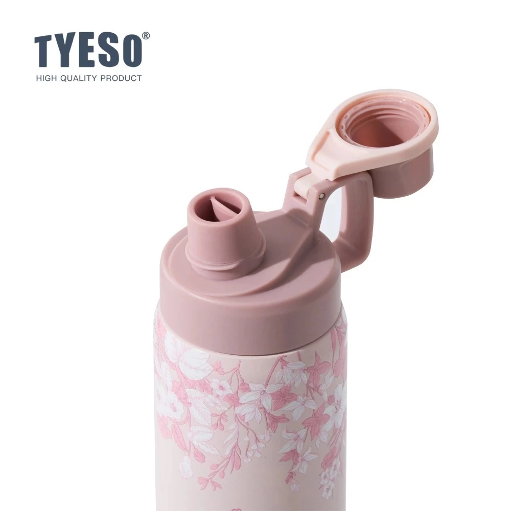 TYESO รุ่นใหม่ 2026 แก้วเก็บความเย็นลายดอกไม้ 900ML แก้วเก็บอุณหภูมิสแตนเลส พร้อมหลอด เก็บเย็น 24H ร้อน 12H thumbnail 9