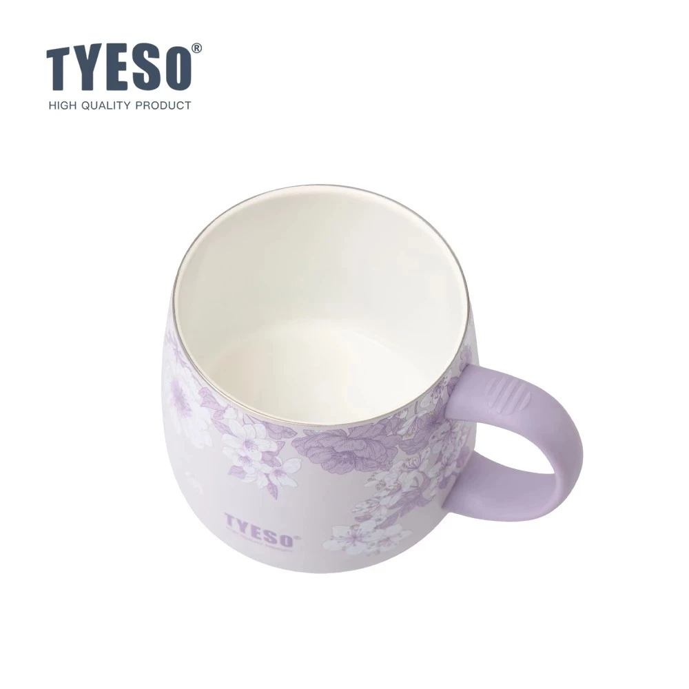 TYESO Lavender Floral Insulated Tumbler สแตนเลสถ้วยสูญญากาศพร้อมฟาง 24H เย็น 12H ร้อน thumbnail 9