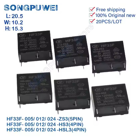 2PCS รีเลย์ 5V 12 24V DC HF / JZC-33F 005 012 024 -HS3 -ZS3 HF33F-012-HS3 1H HF33F-024-ZS3 1N HF33F-