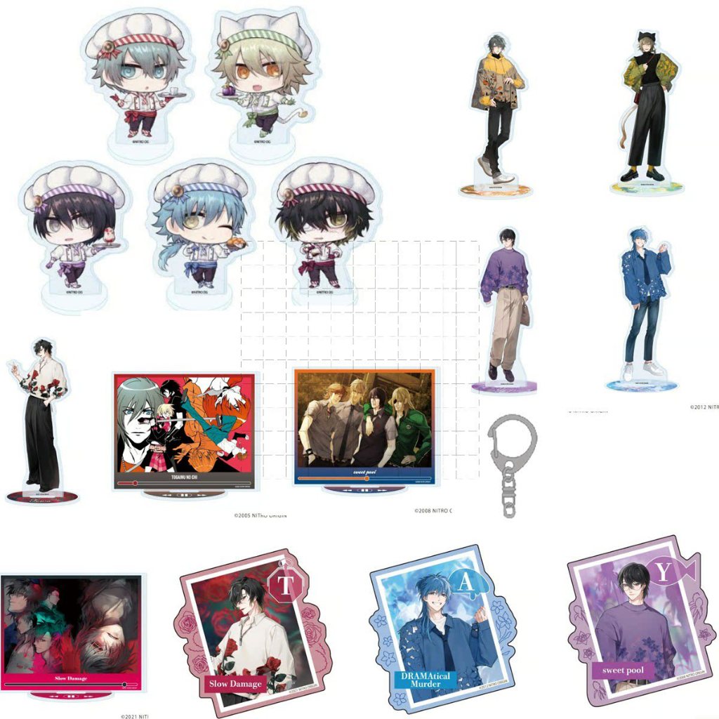 NITRO CHiRAL DRAMAtical Murder Doujin / Fanmade Aoba /Sei Muko Akihito Kohaku พวงกุญแจขาตั้งอะคริลิค