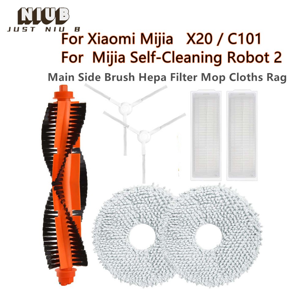 สําหรับ Xiaomi X20/Mijia Self-Cleaning Robot 2/C101 เครื่องดูดฝุ่นหุ่นยนต์หลักแปรงด้านข้าง Hepa Filt
