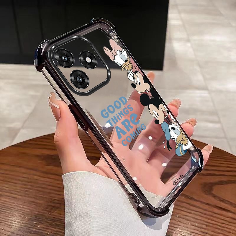 เคส Honor X8d X7d ฝาครอบโดนัลด์ดั๊กโปร่งใสกันกระแทกเคสใสสี่มุม