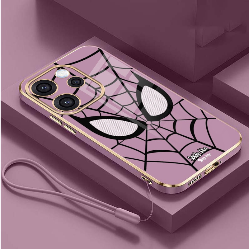Vivo V70 5G vivo V70 Artistic Spider Man Net Case Liquid Silicon Cover ปลอกยางพรีเมี่ยม