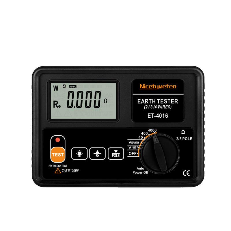ET4010 ET4016 ET4016+NicetyMeter 4000ohm แรงดันไฟฟ้าสายดิน 750V 2 3 4 เสา Digital Grounding Resistan