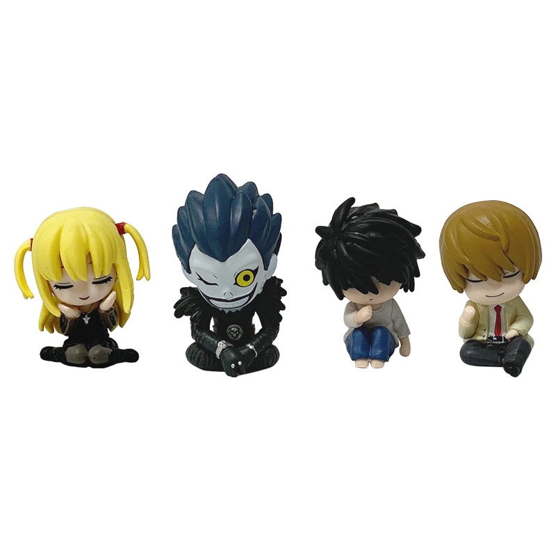 4 ชิ้น/เซ็ต 5-6 ซม.Death NoteอะนิเมะรูปL·Lawliet Yagami Light Ryuuku Remรุ่น Qเค้กตกแต่งPVC Action Figuresตุ๊กตาของเล่น