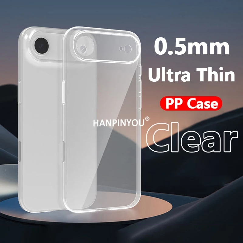 0.5 มม.กรณี PP โปร่งใสบางเฉียบสําหรับ Apple iPhone 17 16 Pro Max 17 Air Anti-Fingerprint Clear น้ําหนักเบา Protector ฝาครอบ Shell