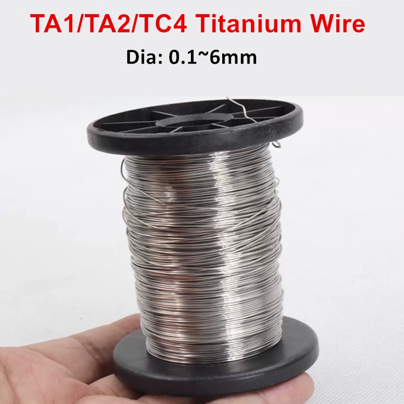1 เมตรลวดไทเทเนียม TA1 TA2 ลวดไทเทเนียมบริสุทธิ์ TC4 ลวดเชื่อมลวด Spool Wire Rack ลวด Dia 0.1 มม. ถึง 6 มม.