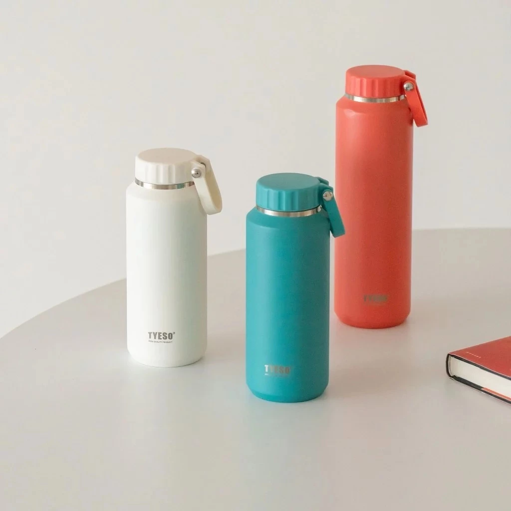 TYESO กระบอกน้ำเก็บอุณหภูมิ สแตนเลส Thermos Flask ขวดน้ำสแตนเลส เก็บร้อนเก็บเย็น พร้อมหูหิ้ว 500ml / 710ml TS-8755C 8756C thumbnail 8
