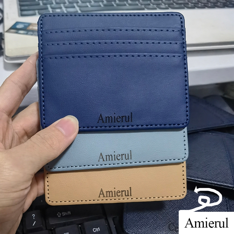[Custom Engrave] Card Holder Slim Bank บัตรเครดิต ID Cards กระเป๋าใส่เหรียญกระเป๋ากระเป๋าสตางค์ Organizer
