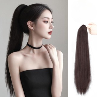 (จัดส่งจากท้องถิ่น) หางม้าผมปลอมผมตรงยาวฟูธรรมชาติ 50 ซม หนี…
