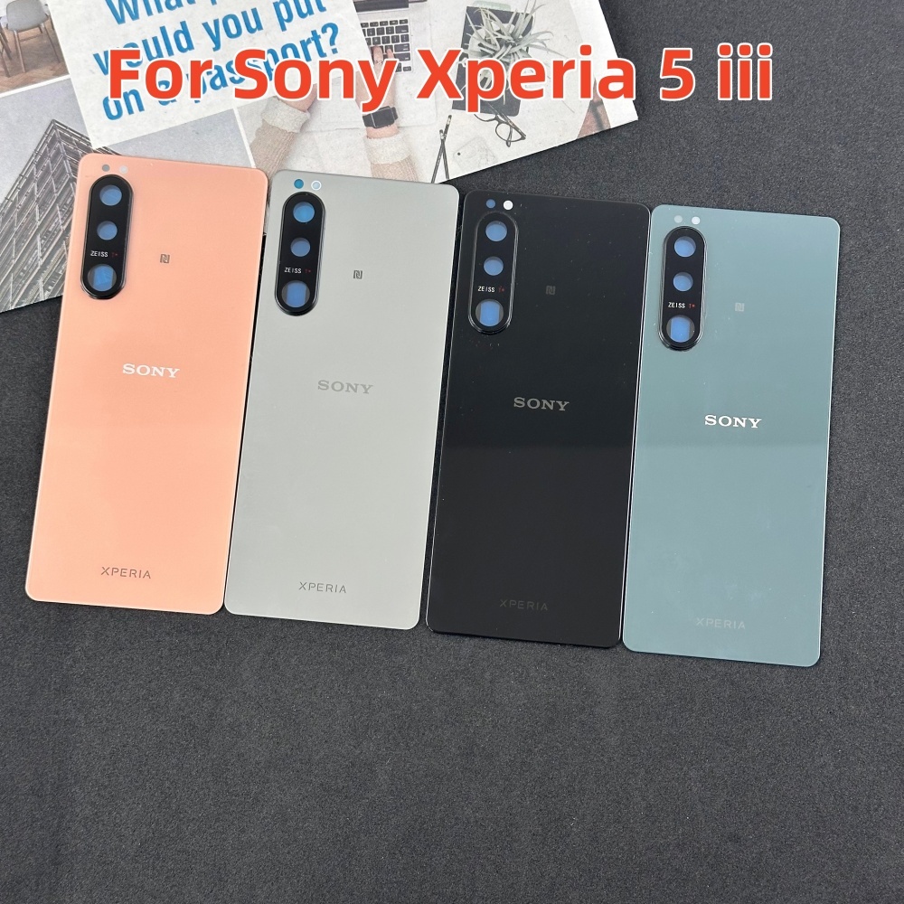 กระจกคุณภาพสูงสําหรับ Sony Xperia 5iii ฝาครอบแบตเตอรี่ประตูด้านหลังสําหรับ Sony Xperia 5III กลับแบตเ