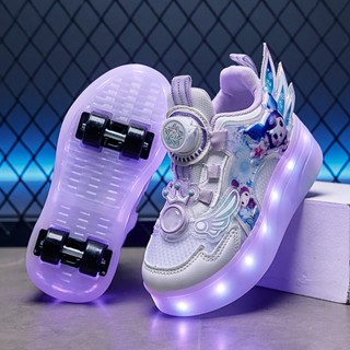 รองเท้าโรลเลอร์สำหรับเด็ก พร้อมล้อ - รองเท้าผ้าใบที่มีไฟ ล้อ…