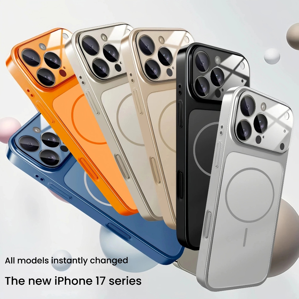 IPhone 13-17 Corning Glass Matte Phone Case iPhone 13-16 Second Change 17 Series เคสโทรศัพท์ชุบแม่เห