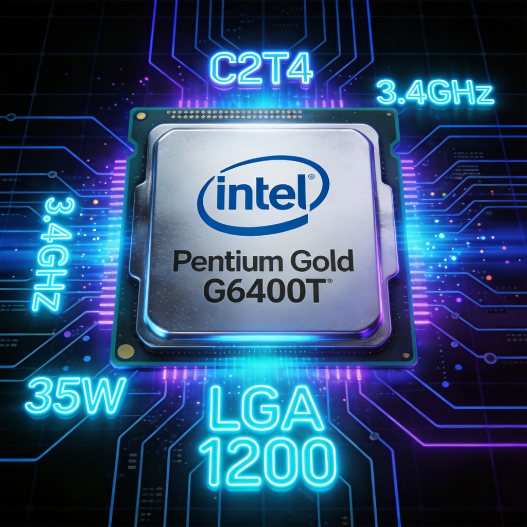 Intel G6400T LGA1200CPU 2 Core 4 โปรเซสเซอร์การใช้พลังงานต่ําช่วงสาย