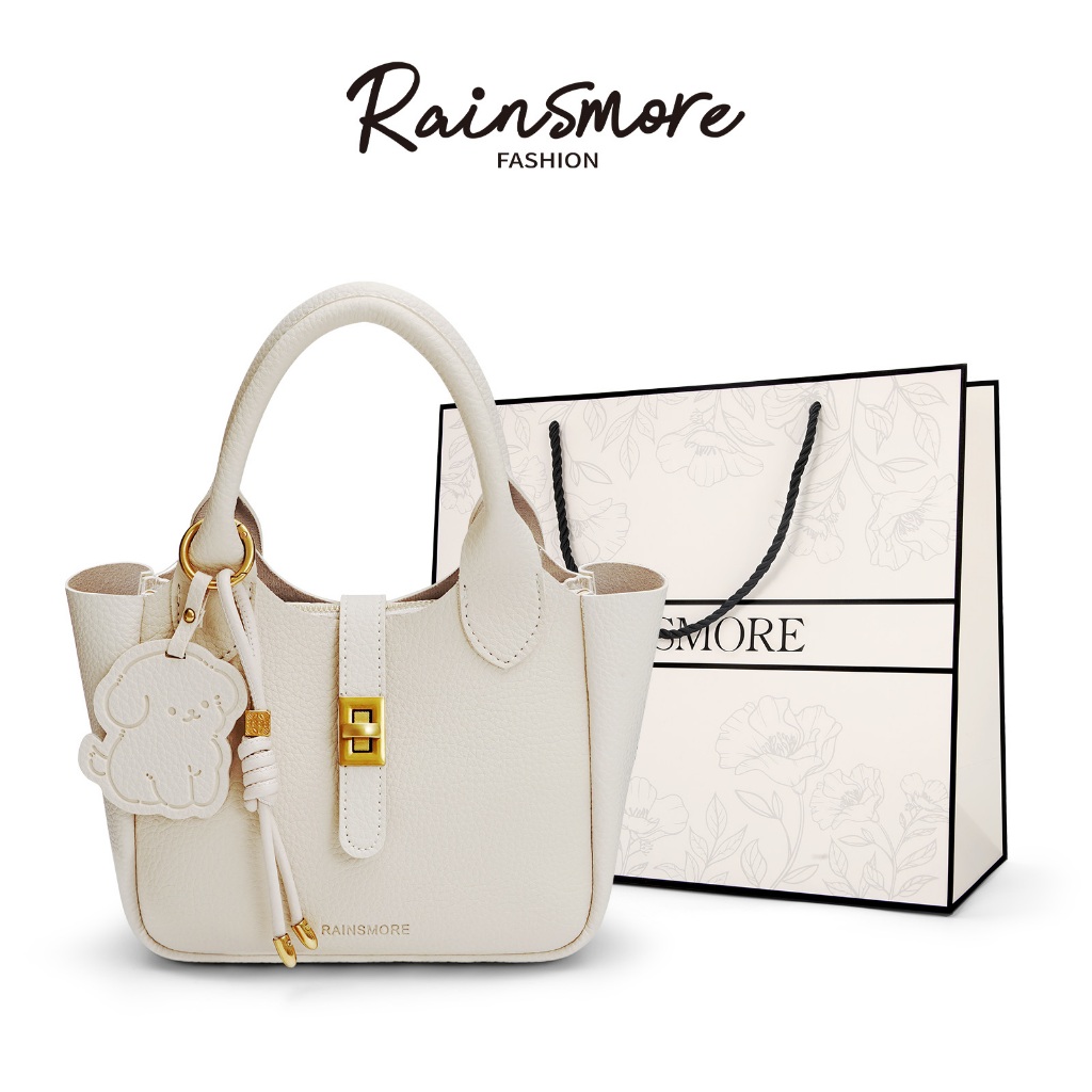 RAINSMORE กระเป๋าสะพายข้างผู้หญิง กระเป๋าสะดวงด์ สไตล์น่ารัก มีจี้หมาสุดคิวท์ พกพาสะดวก 2026 ใหม่ tote bag