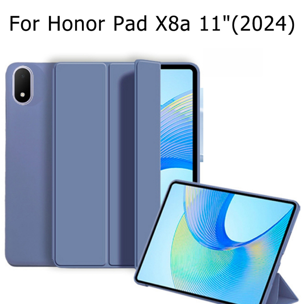 เคสสําหรับ HONOR Pad X8a (11") 2024 แท็บเล็ตรุ่น NDL-W09 NDL-L09 , แฟชั่นผิวหนังนุ่มพับขาตั้งฝาครอบก