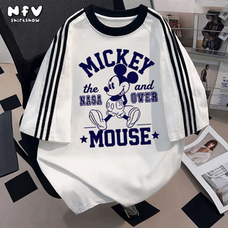 [ส่งด่วนกทม] NFV เสื้อยืดแขนสั้นโอเวอร์ไซซ์ 💕 ลายการ์ตูนน่ารัก ระบายอากาศ ผ้าฝ้าย ใส่สบายฤดูร้อน YG0