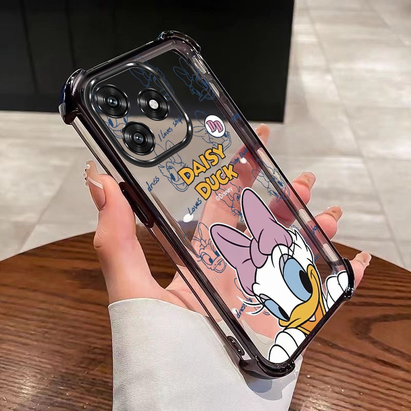 Honor X8d X7d Honor Case การ์ตูน Daisy Duck Case โปร่งใสกันกระแทก Air Cushion Clear Cover