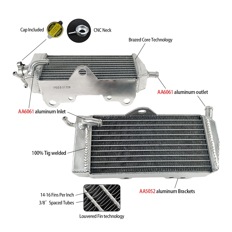 หม้อน้ําอลูมิเนียมสําหรับ HONDA CR125R CR125 CR 125R 1987 1988 87 88