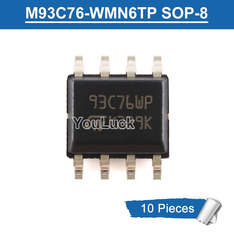 10pcs Original 93C76WP M93C76-WMN6TP SOP-8 8Kbit MICROWIRE Serial Access EEPROM ชิป IC ใหม่