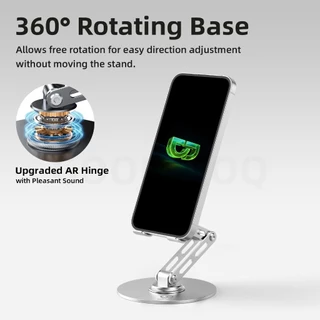 GOOJODOQ 360°ที่วางโทรศัพท์แบบหมุนได้หมุนแผ่นซิลิโคนฐานหิน-แข็ง