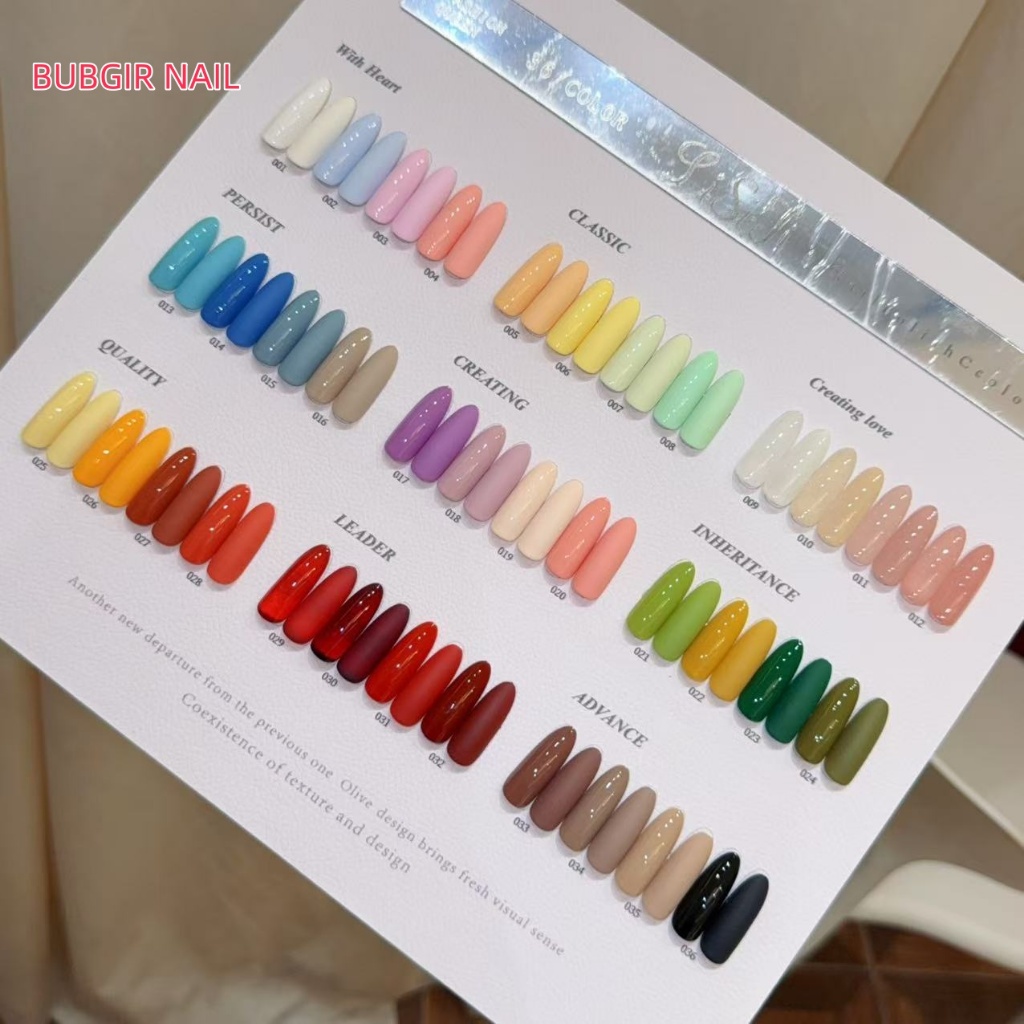 พร้อมส่ง สีเจล LISIJI 36 สี✨ รวม 30สีเจลสีพื้น+ 6สีเจลไซรัป  ✨ พร้อมแถมชาร์ทสี