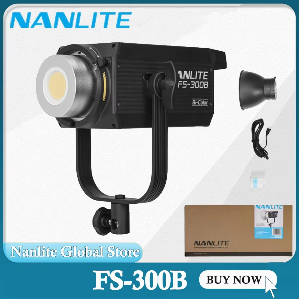 Nanlite FS-300B Bi-สี 350W 2700K-6500K COB ไฟวิดีโอการถ่ายภาพเติมแสงสําหรับสตูดิโอกลางแจ้งสตรีมมิ่งส