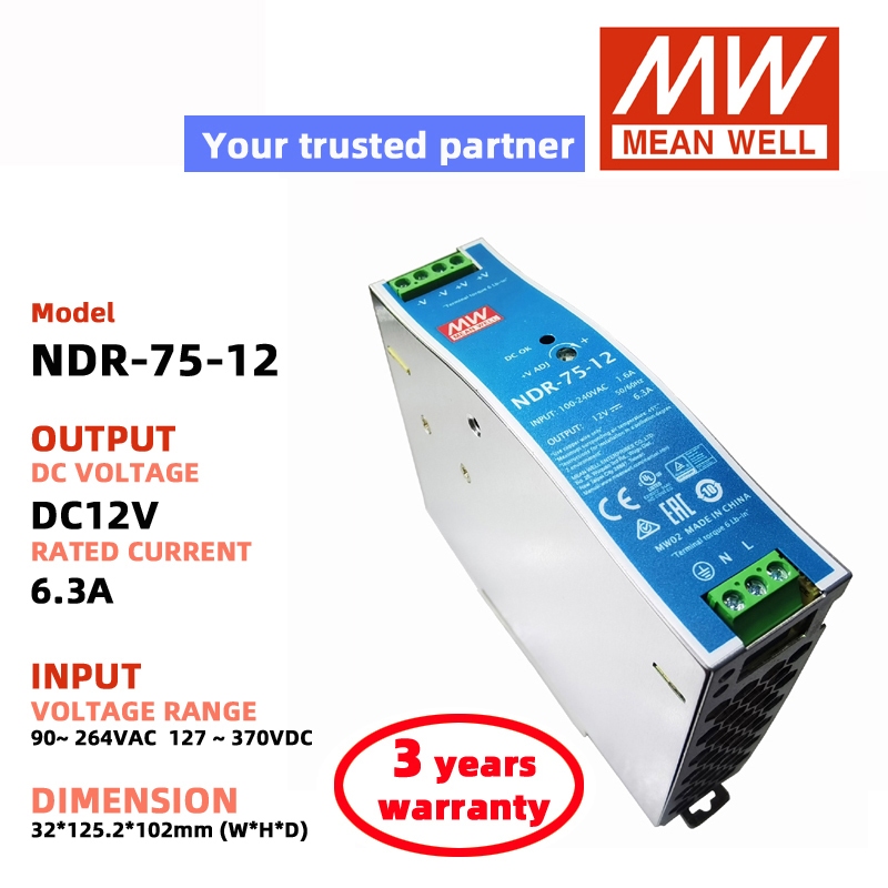 MEAN WELL NDR-75-12 NDR-75-24 DC12V DC24V Switching Power Supply Meanwell DC power