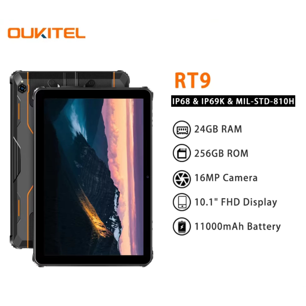 ร้านค้าอย่างเป็นทางการOUKITEL RT9 Android 14 24GB+256GB 10.1 นิ้วจอแสดงผล FHD แท็บเล็ต 1217BOX 93dB 