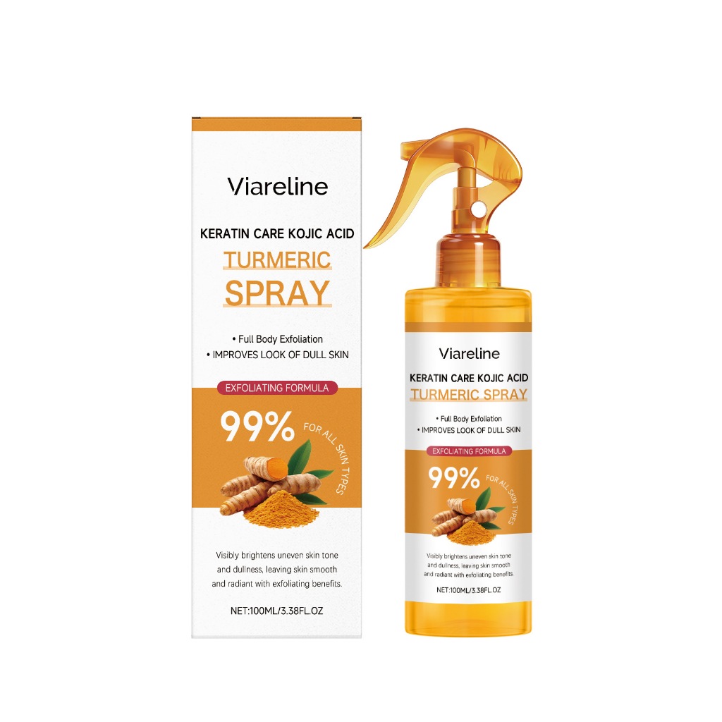 Viareline Peel Shot Keratin Care สเปรย์สครับขมิ้นกรดโคจิก 3.38fl.oz