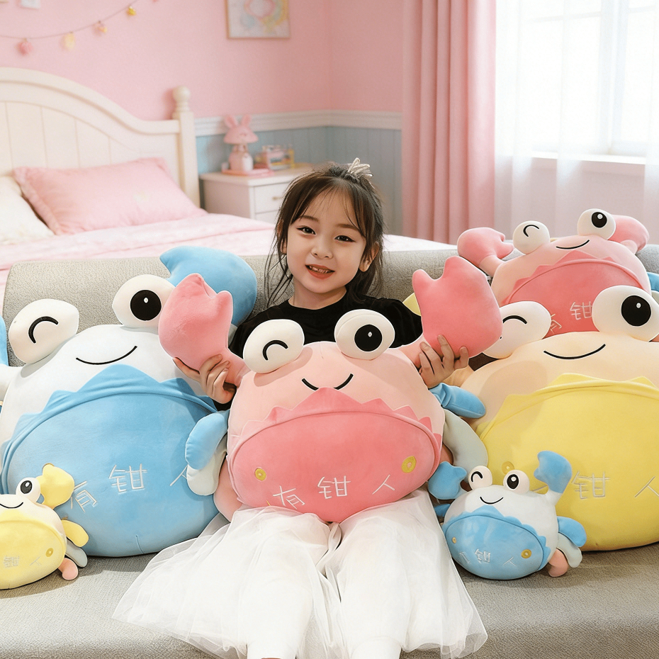 น่ารักหนีบปูของเล่นตุ๊กตาตุ๊กตาหมอนนอนเด็กตุ๊กตาของขวัญวันเกิด