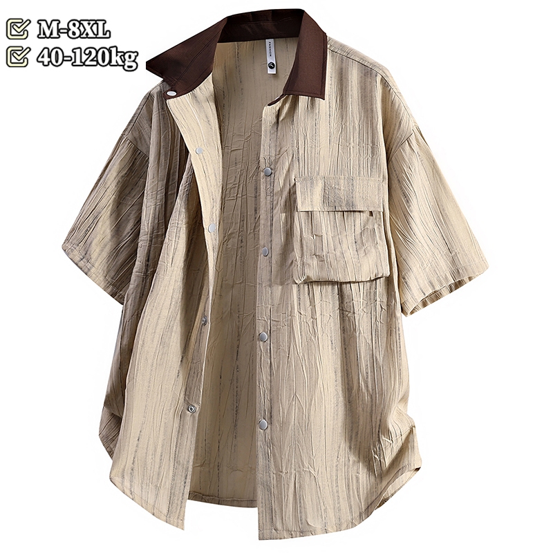 [M-8XL] เสื้อเชิ้ตแขนสั้นสำหรับทุกไซส์ ทั้งชายและหญิง สไตล์เรโทรคลีซ