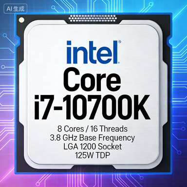 Intel i7-10700K CPU 8-Core 16 สายโดยใช้พอร์ต LGA1200 14nm, สามารถโอเวอร์คล็อกได้