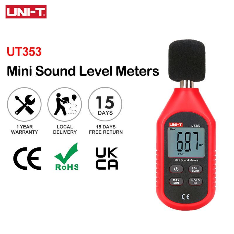UNI-T UT353BT UT353 เกจวัดอะคูสติกดิจิตอล 30-130dB 1.5dB Precision ในร่มกลางแจ้งอุปกรณ์ทดสอบมืออาชีพ