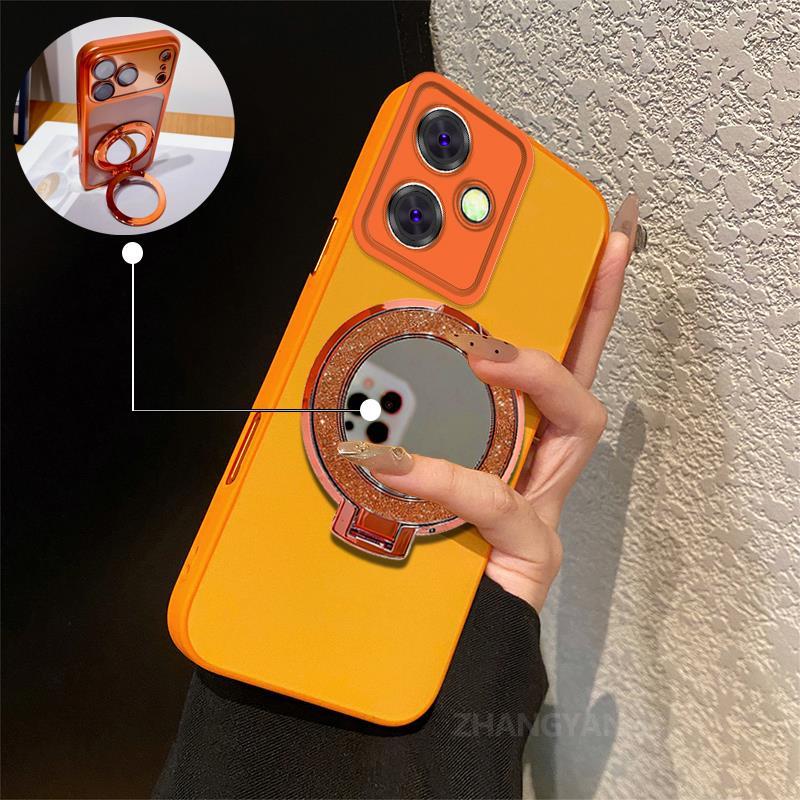 เคสสําหรับRealme C63 4G C61 ขั้นสูงซิลิโคนสีDual anti DROPผิวเนื้อเคสโทรศัพท์ความงามฟรีขาตั้งโทรศัพท