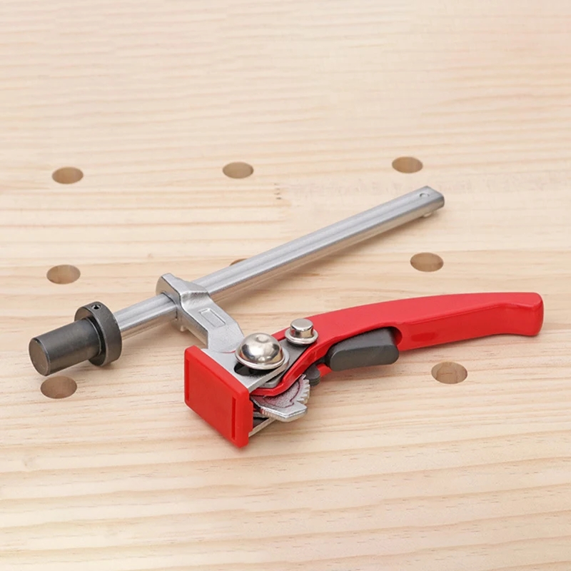 1PC 19/20mm Woodworking Hold Down Clamp Hole Tool Ratc Ratcheting Table Clamp Machinery Accessories Desktop Quick Press