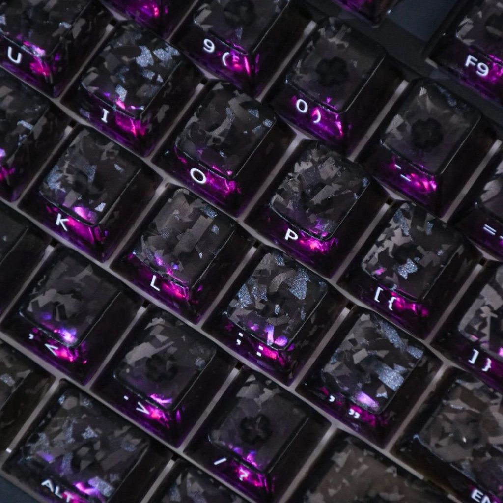 คาร์บอนไฟเบอร์พื้นผิว Keycaps PC Cherry Profile Keycap Custom Keycaps ใช้งานร่วมกับ Cherry Gateron MX Switches